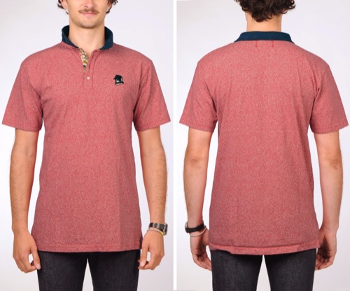 Left Field NYC | Red Mock Skull Polo